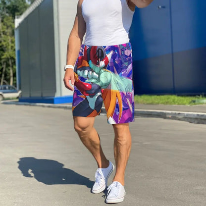 Custom Megaman Video Game Mega Man Short Pajama Pants Men Sleepwear Sleep Lounge Bottom Shorts Sleeping Pants