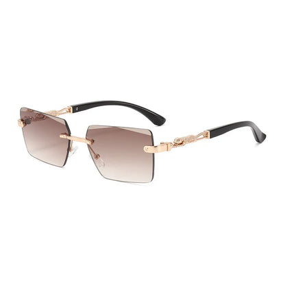 Occhiali da sole rettangolari senza montatura alla moda per donna e uomo, occhiali da sole di lusso, occhiali da sole quadrati per donna e uomo, occhiali da spiaggia e da viaggio