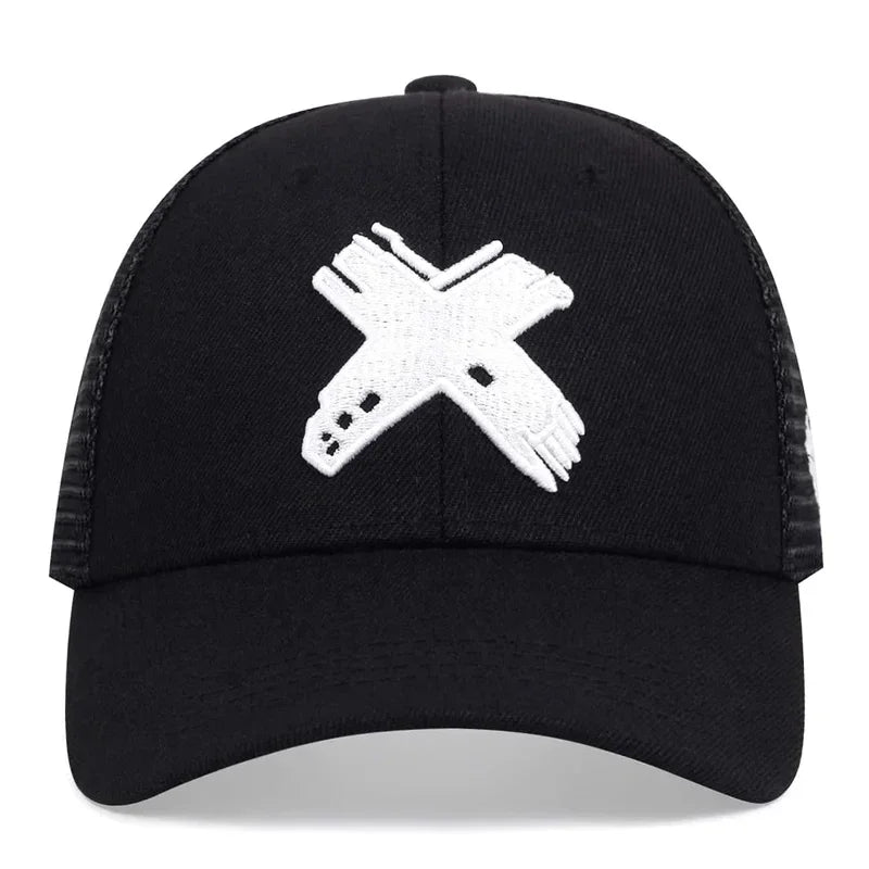 Unisex X Letter Embroidery Baseball Net Caps Spring and Summer Outdoor Adjustable Casual Hats Sunscreen Hat Sports Golf Cap