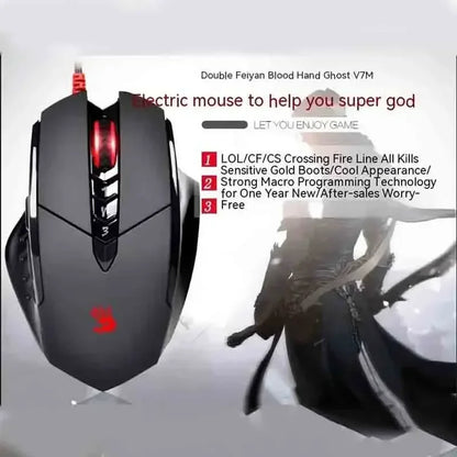 Rato com fios Bloody V7M RGB, leve, design ergonómico, 4000 dpi, para PC, escritório, e-sports e gaming, com programação de macros para CF, LOL e CS