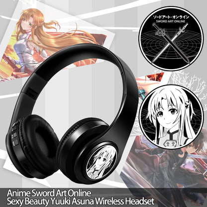 Auriculares anime over-ear Miku Nakano Sanjiu Bluetooth 5.0 – Headset gaming estéreo inalámbrico con graves profundos, micrófono y compatibilidad con tarjeta TF