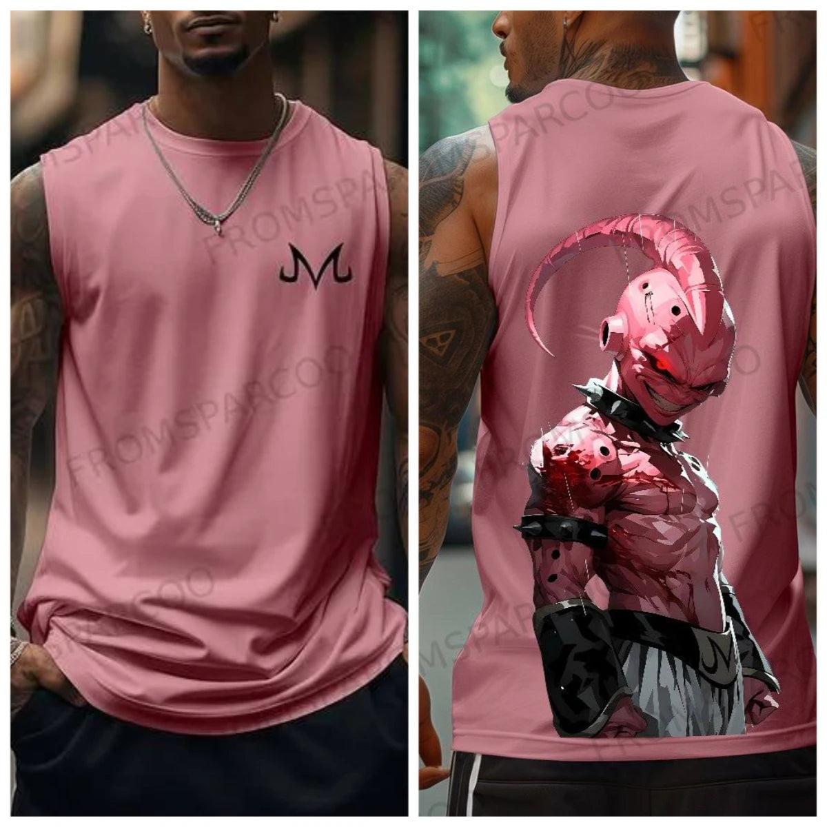 Goku Fitness Training Vest Sleeveless Cotton Tank Top Round Neck Workout Running Light Sports Casual Fashion