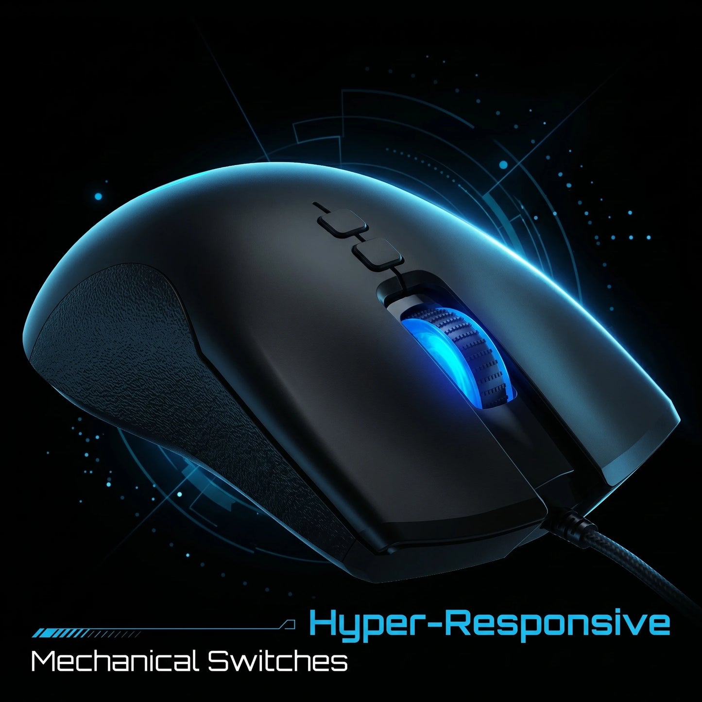 High-End Ergonomic Gaming Mouse with Anti-Slip Side Design Durable Braided Cable Breathing LED Lights USB Plug for PC