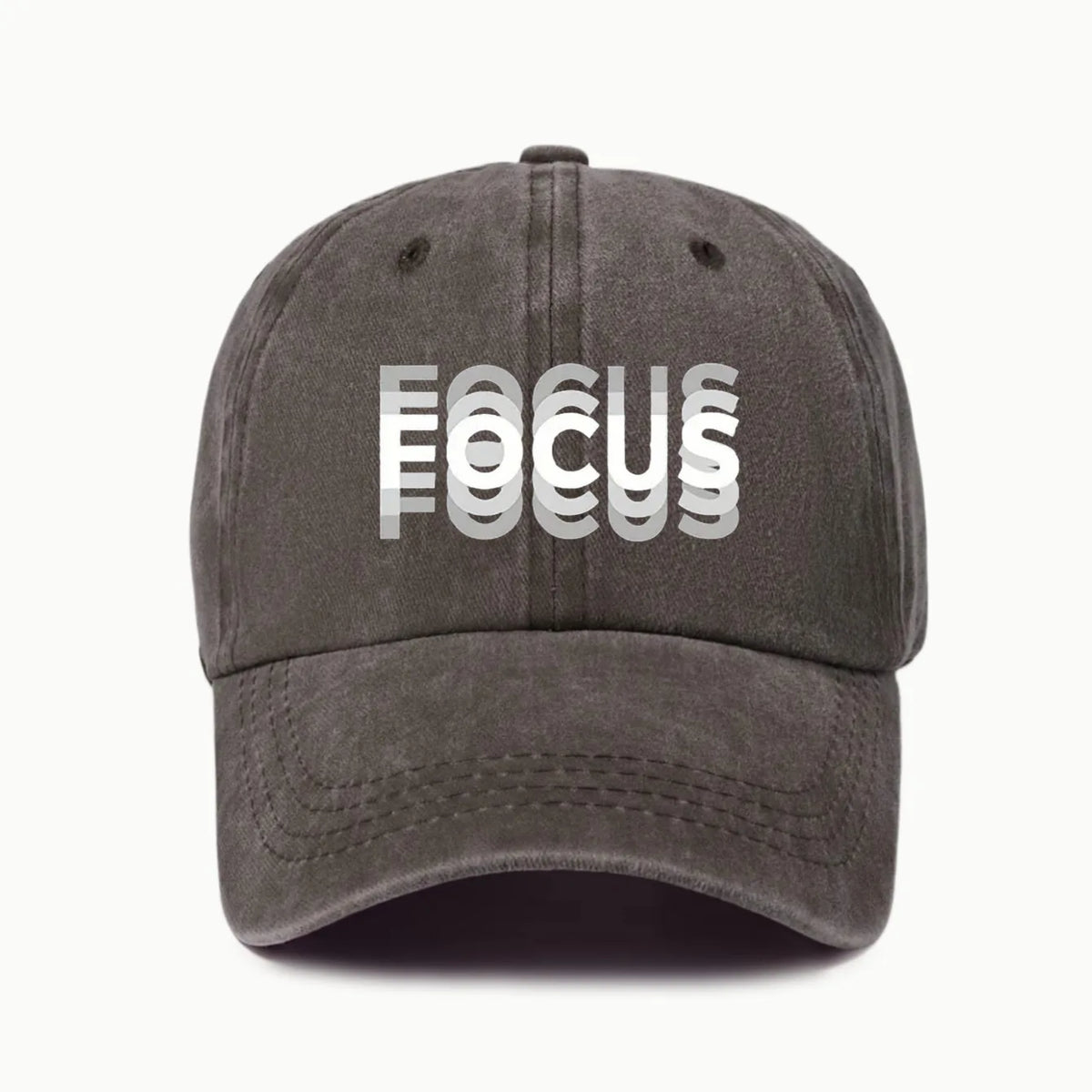 „FOCUS“ spausdinta, išplauta medvilnė, reguliuojama klasikinio stiliaus beisbolo kepurė, sportinė „duckbill“ kepurė vyrams ir moterims