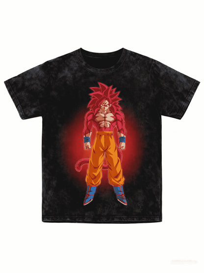 Dragon Ball Popular Saiyan Hero Washed Short Sleeve T Shirt Universal Size All People Daily Casual Wear Tee