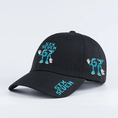 Casquette de baseball imprimée style cartoon rétro '67 - Casquette à visière plate ajustable - Casquette unisexe streetwear hip-hop - Casquette « Dad Hat »