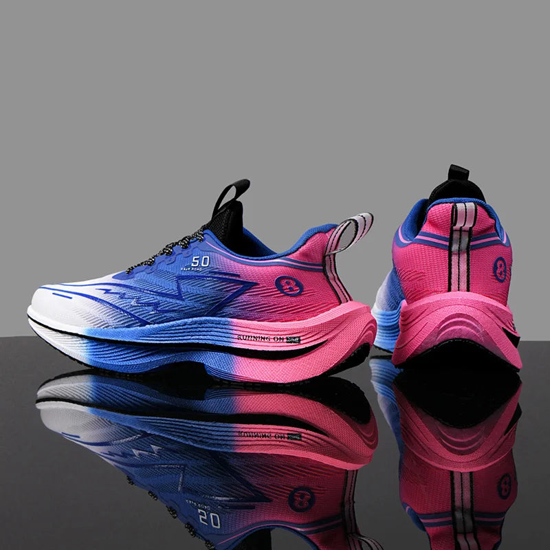 Men's Sport Shoes Professional Cushioned Carbon Plate Running Shoes Breathable Lace-up Casual Sneakers Marathon Athletic Footwear