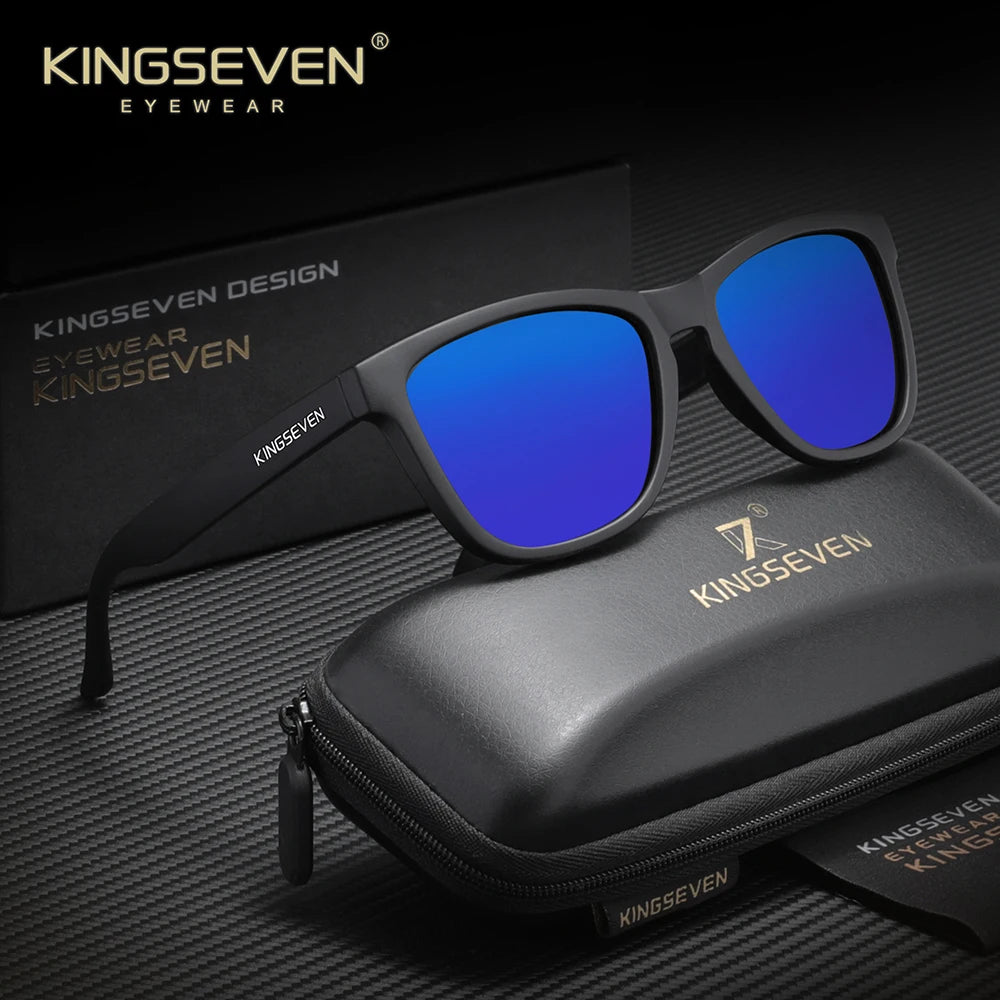 KINGSEVEN Brand Casual Driving Glasses Square Frame Men's Sunglasses Polarized Outdoor Travel Eyewear
