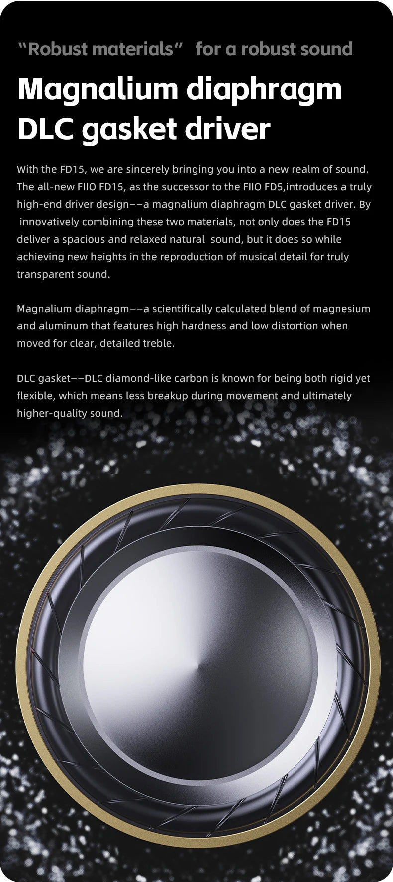 FiiO FD15 13.8mm DLC Dynamic Driver In-Ear Earphone Hi-Res Audio Magnalium Detachable MMCX Cable Wired HiFi Earbuds Shanling