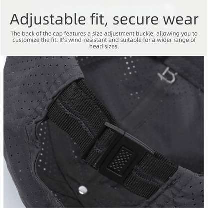 Breathable Perforated Quick-Drying Hat Sun Protection Adjustable Summer Sun Hat Letter R Embroidery Fishing Cycling Hat