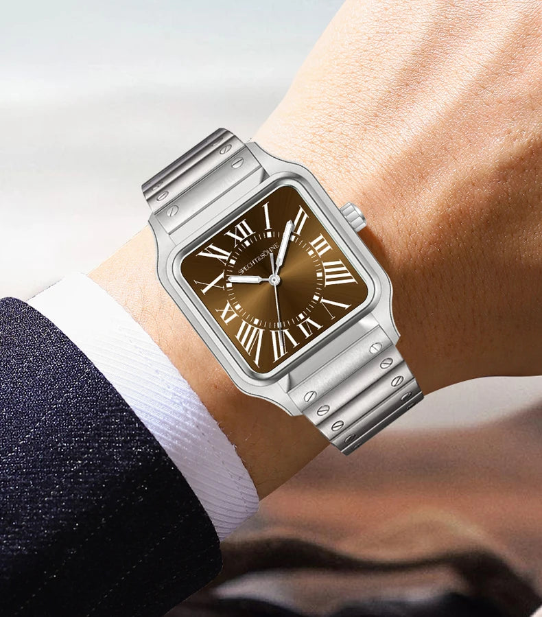 2025 New 34MM Specht & Söhne Quartz Watch Japan VH31 Movement Sapphire Blue Color Ultrathin Stainless Steel Men's Watch