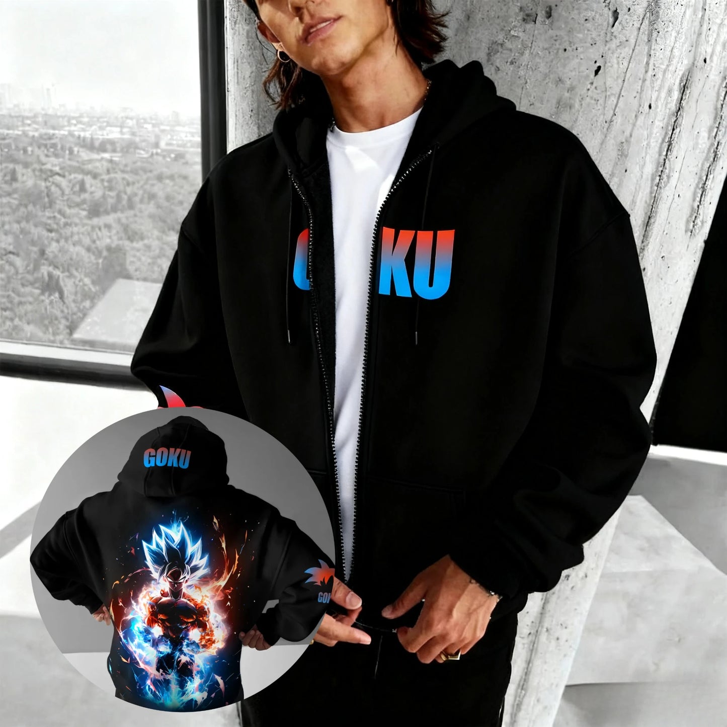 Unisex Dragon Ball Anime Hoodie Jacket Men Women Zip Up Sweatshirt Streetwear Casual Outerwear Spring Autumn Fashion Y2k Clothes