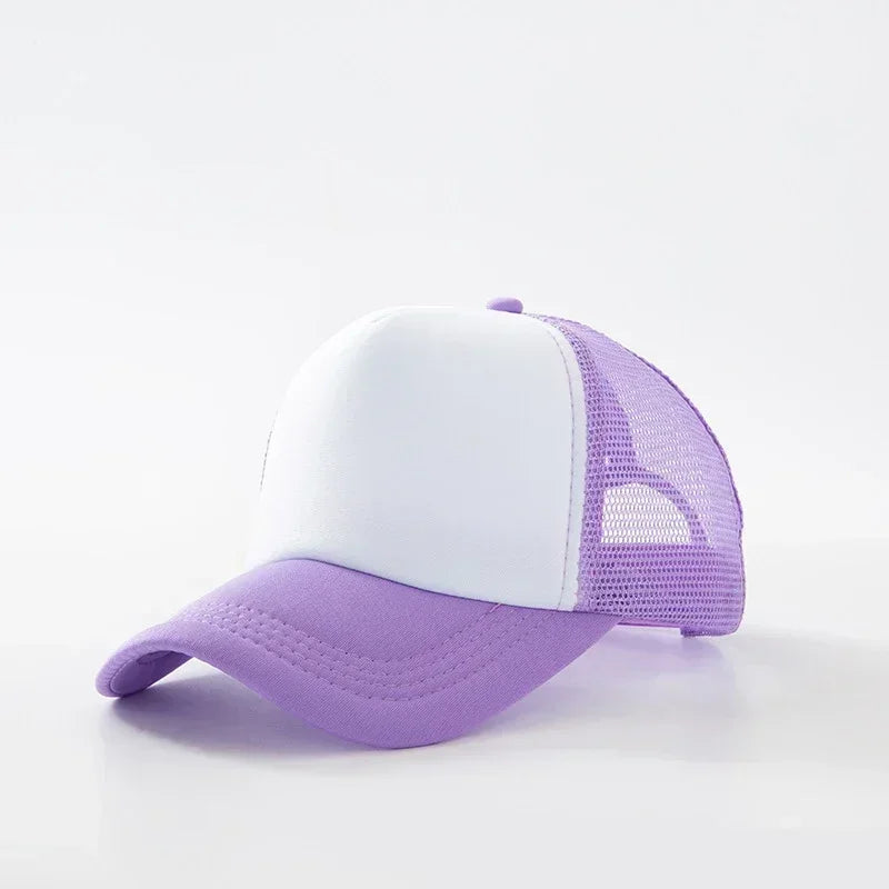 Custom Hat with Logo Printing Polyester Mesh Trucker Hat Adjustable Dad DIY Logo Baseball Cap for Men Women