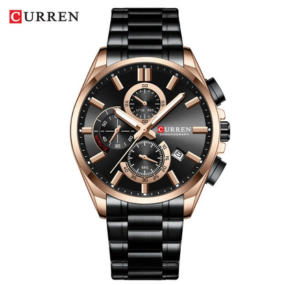 CURREN mode décontracté homme d'affaires montre de luxe bracelet en acier inoxydable montres à Quartz lumineux chronographe calendrier montre