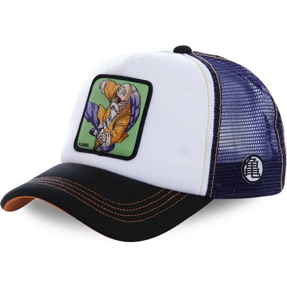 „Dragon Ball Buu Goku“ kepurė – vasarinė kelioninė kepurė su snapeliu, vyriška, siuvinėta, hip-hop stiliaus, su saulės skydeliu, reguliuojama, „trucker“ stiliaus tinklinė kepurė