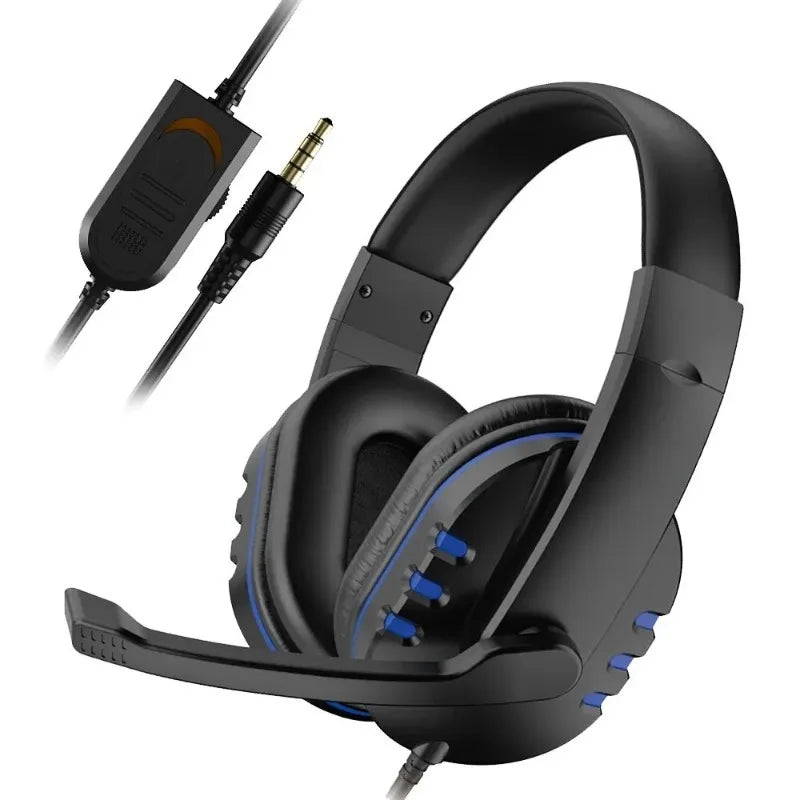 Casque gaming filaire avec éclairage, microphone réglable, son surround stéréo, coussinets auriculaires doux, pour PC, ordinateur portable et téléphone