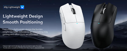Mouse gaming wireless ATTACK SHARK X11SE, tri-mode, superleggero 63g con sensore PAW3311, 22000 DPI, batteria 300mAh, doppio driver
