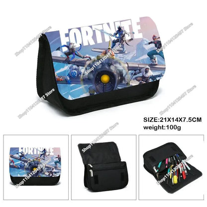 Fortnited Schüler-Federmäppchen mit großem Fassungsvermögen, Stiftetasche für Kinder, Spielzeug, Schulbedarf, Schreibwaren-Etui, Gaming-Geschenk für Jungen