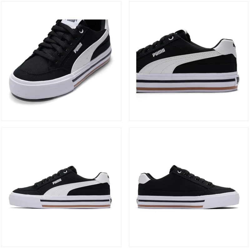 PUMA Court Classic Vulc FS Unisex 2026 Nouvelles baskets décontractées basses Noir Blanc 396353-03