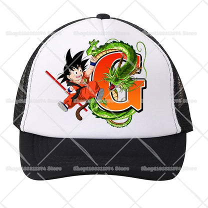 Casquettes de baseball en maille Dragon Ball - Dessin animé Son Goku - Lettres - Adultes et enfants - Casquettes de sport - Anime - Été - Protection solaire - Casquette à visière - Cadeau - Nouveauté