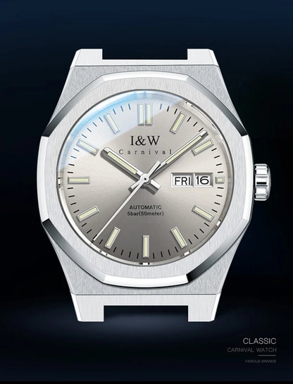 CARNIVAL Men's Mechanical Watch Brand Luxury Sapphire NH36 Movement Automatic Wrist Watches 50m Waterproof for Men