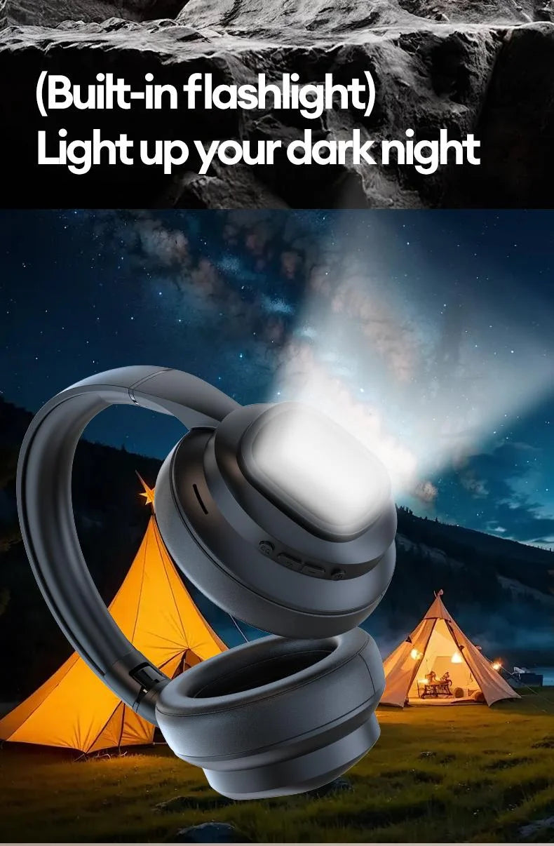 Auriculares inalámbricos Bluetooth con pantalla táctil LCD AI – Headset gaming con cancelación de ruido ANC, graves profundos y micrófono HD