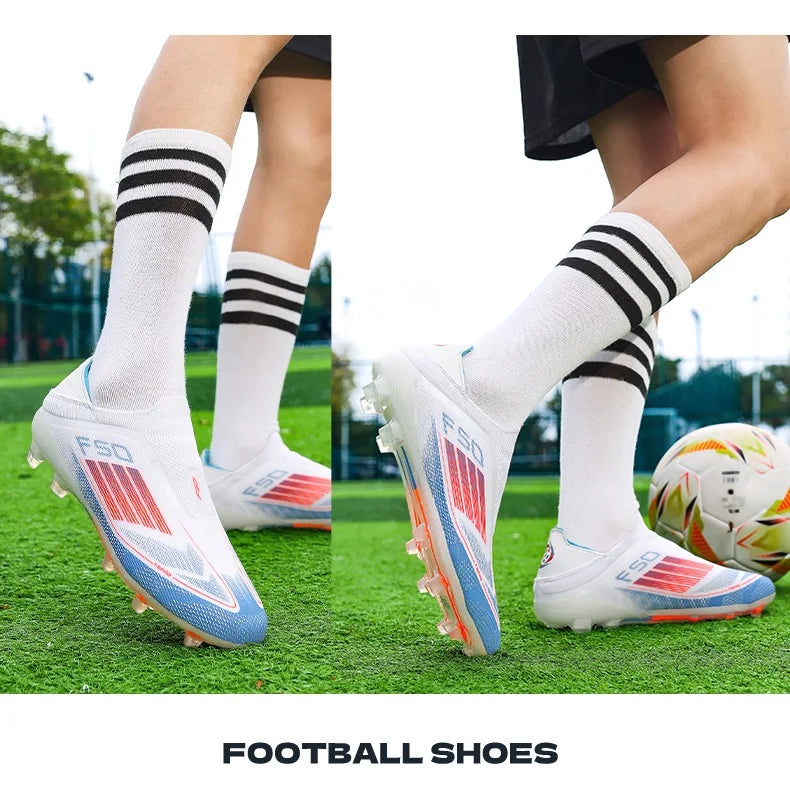 New Men Soccer Shoes Cleats Training Boys Sport Football Boots FG/TF Non Slip Match Breathable Adult Long Spikes Outdoor Sneaker
