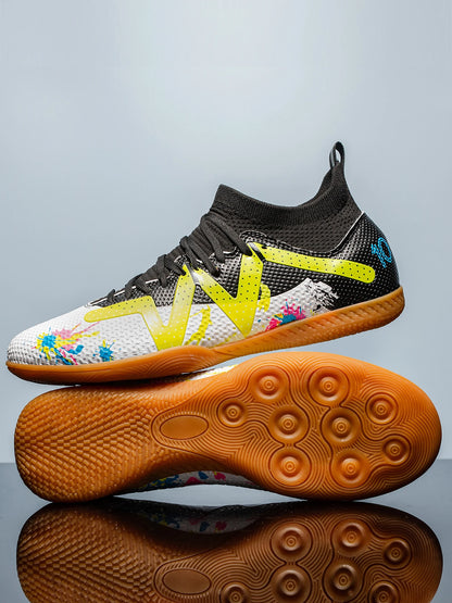 Professional Men's Indoor Flat Bottomed Football Shoes Adult Durable Comfortable Training Shoes Teenagers Non Slip Soccer Shoes