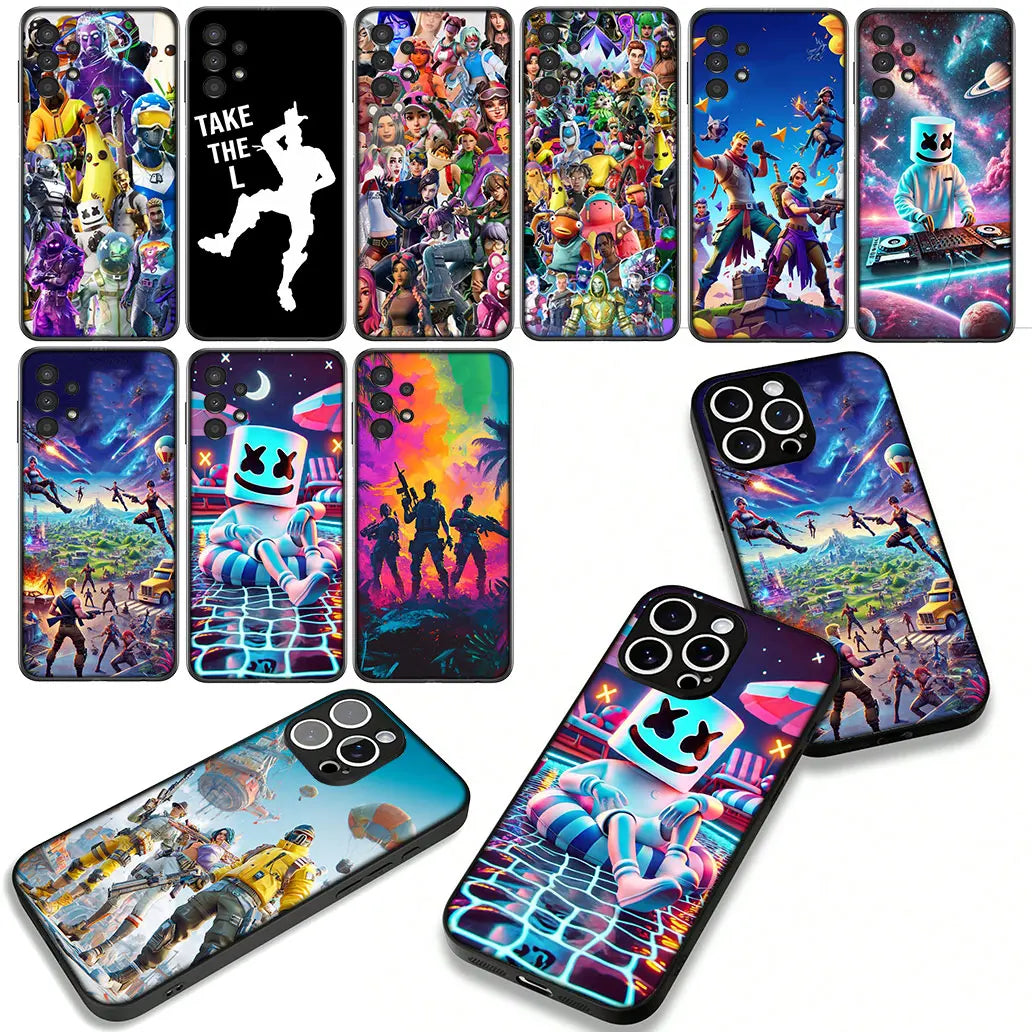 Custodia Game F-ForTnites Wallpaper per Samsung Galaxy A07 A13 A12 A23 A42 A50 A51 A52 A53 A70 A71 A72 A21S A04 Note 20 9 8 10