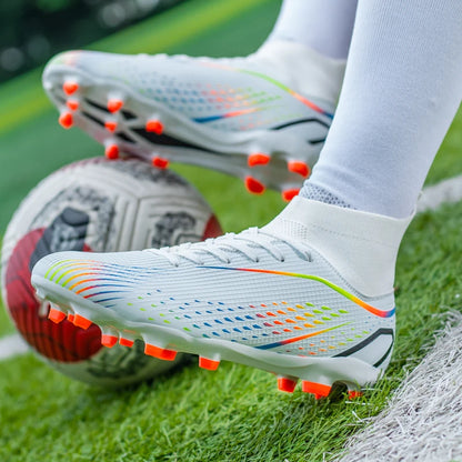 New Men's Soccer Shoes Breathable Soft Outdoor Grass Football Shoes Cleats Long Spikes Comfortable Training Sport Shoes for Men