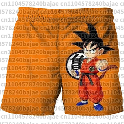 Dragon Ball Print Children's Shorts Kids Shorts for Ages 3-14 Boys' Beach Shorts Summer Quick-drying Cartoon Swim Trunks
