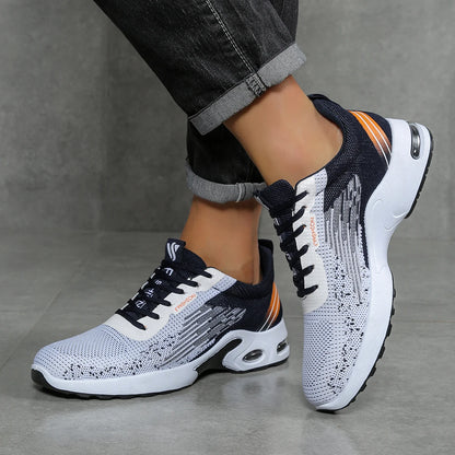 Scarpe da uomo, scarpe casual da uomo, mesh traspirante, ammortizzate ad aria, suola morbida, scarpe sportive alla moda color block