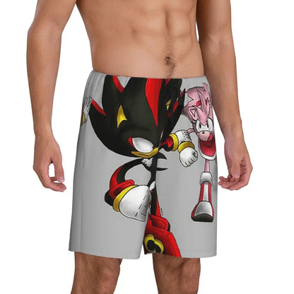 Custom Shadow The Hedgehog Sonic Poster Short Pajama Pants Men Sleepwear Sleep Lounge Bottom Shorts Sleeping Pants