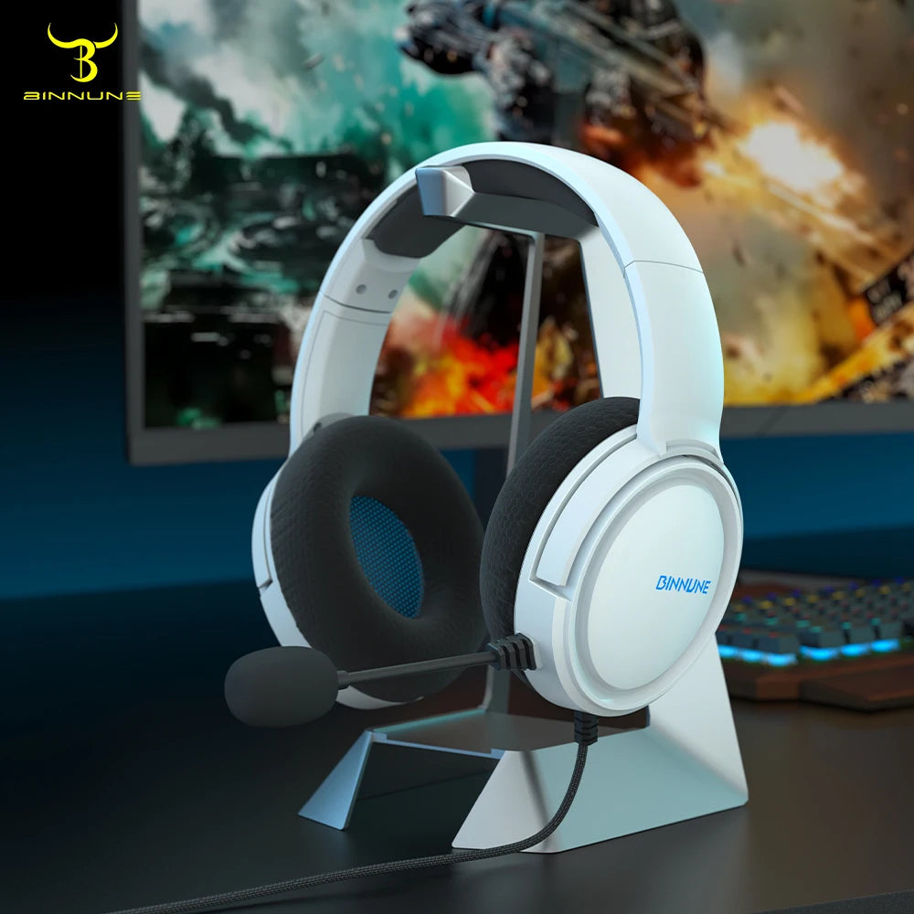 Casque de jeu BINNUNE avec micro pour PS4 PS5 Xbox Series X | S Xbox One PC Switch Casque de jeu filaire pour Playstation 5 Xbox 1