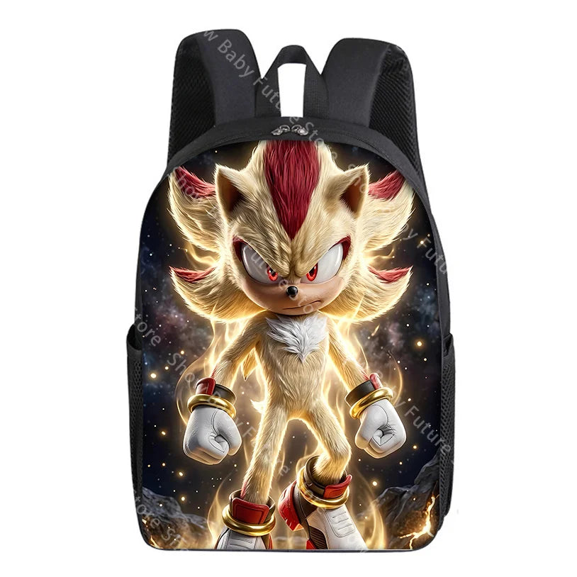 New Cute Anime Backpack for Adult Men Student Schoolbag Teenagers Cartoon Sonics Bag Rucksack Waterproof Bookbag Birthday Gifts