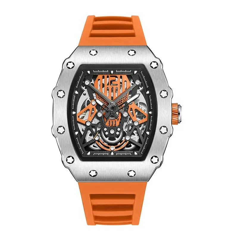 BAOGELA Richard Automatic Mechanical Watch for Men Wrist Watch Luxury Watches with Free Shipping Rubber Strap Reloj Hombre