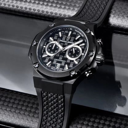 PAGANI DESIGN PD-YS032 Herren-Quarzuhr 44mm Japan VK64 Uhrwerk Edelstahlgehäuse Kautschukarmband Saphirglas 100M wasserdicht