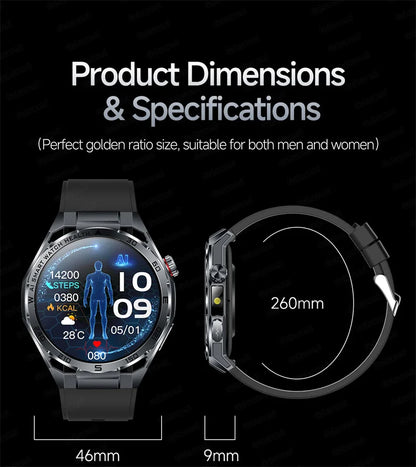 Smart Watch Men High-end Health Blood Pressure Blood Oxygen Lipids Uric Acid Sapphire Smart Watches Ai GPT Custom Dial ECG 2026