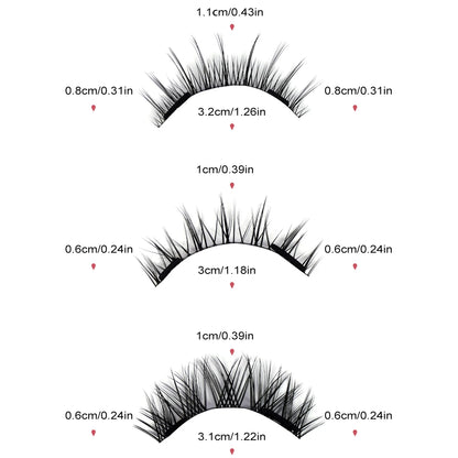 MAGEFY 3 Pairs Magnetic Eyelashes with Applicator Glue Free Reusable Magnetic Lashes Multiple Styles Natural Anime Magnetic Lash