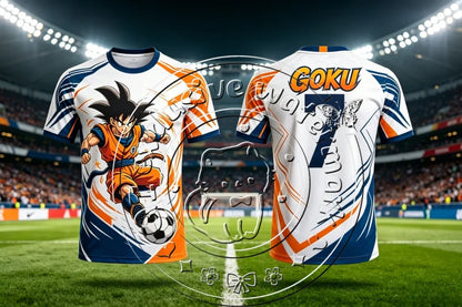 Hot Dragon Ball Z Green Saiyan Goku 7 Football Shirt 3D Full Print Quick Dry Unisex Vintage Anime Trendy Sports Short Sleeve Top