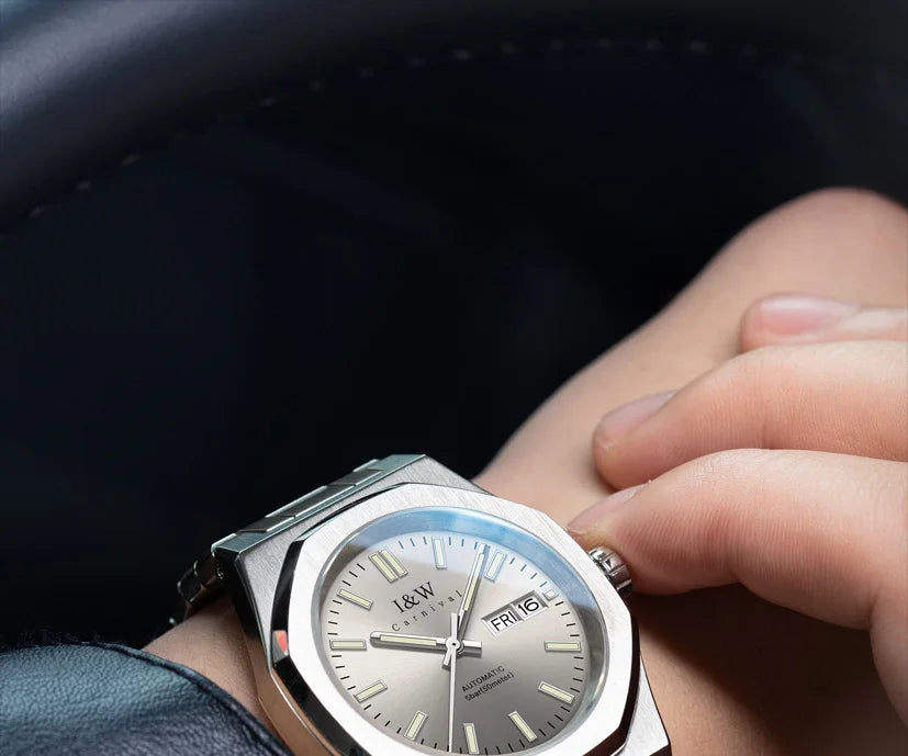CARNIVAL Men's Mechanical Watch Brand Luxury Sapphire NH36 Movement Automatic Wrist Watches 50m Waterproof for Men