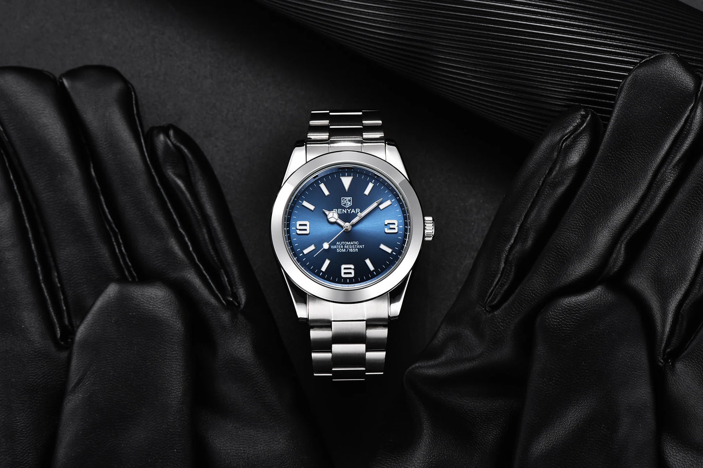BENYAR 2025 Neue automatische mechanische Herrenuhr, Business-Sport-Luxus-Herrenuhr, 50M wasserdichte Uhr, Relogios Masculino