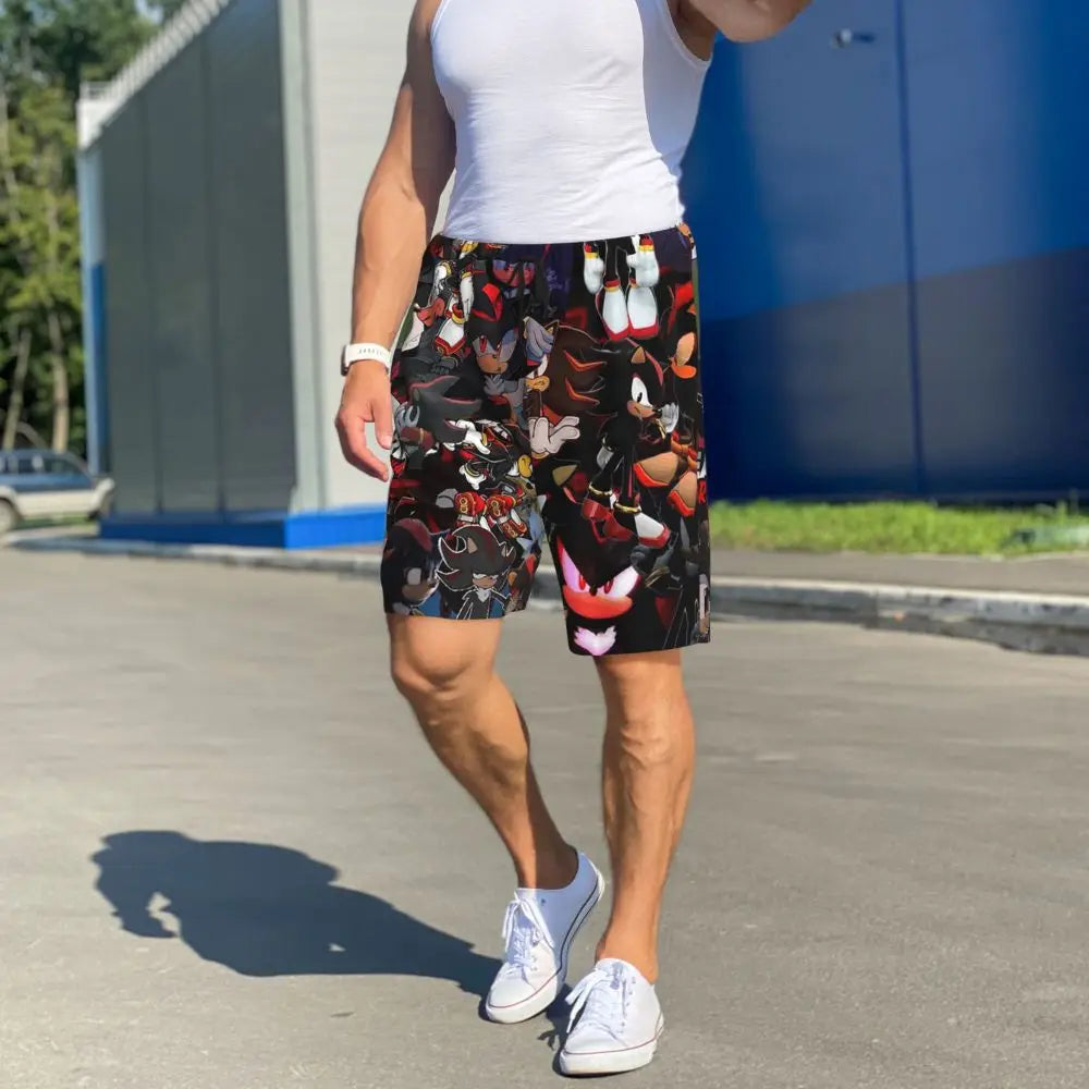 Custom Shadow The Hedgehog Sonic Poster Short Pajama Pants Men Sleepwear Sleep Lounge Bottom Shorts Sleeping Pants