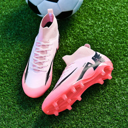Nouvelles chaussures de football pour hommes, chaussures de soccer de haute qualité, chaussures de futsal, chaussures de sport antidérapantes à cheville haute pour l'extérieur, chaussures de sport ultra-légères antidér