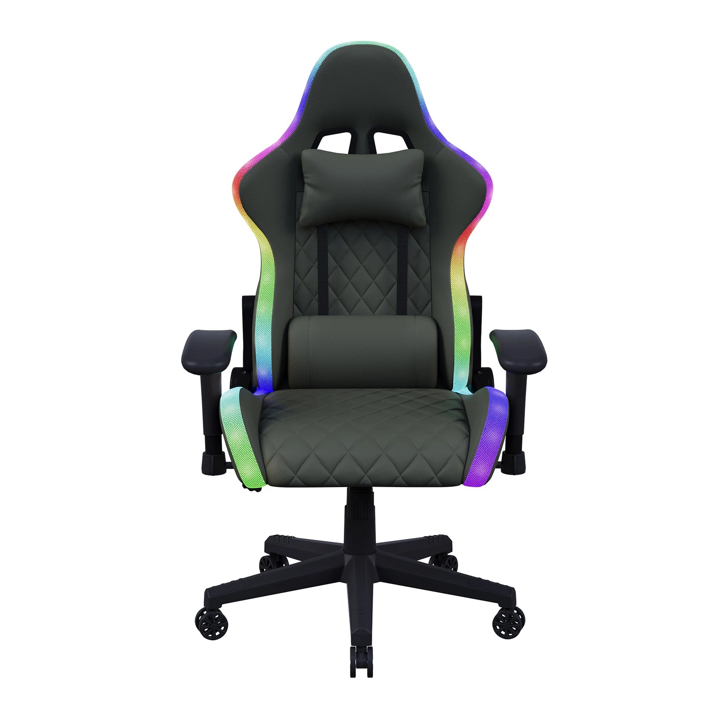 Gaming Chair,Ergonomic Gaming Chair with LED,Adjustable Computer Chair for Teenagers,Lumbar Cushion,Gamer Chair,Black