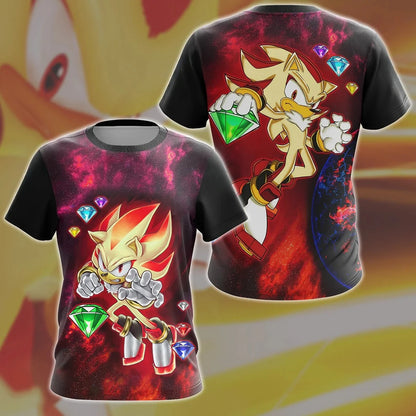 2026 NEW Summer Sonic x Shadow Generations Family Matching T-Shirt Men Women Kids Anime Video Game Short Sleeve Casual Tops