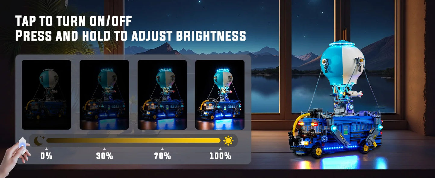 LED-Beleuchtungsset ohne Modell, geeignet für LEGO Fortnite Battle Bus 77073 Bausteine