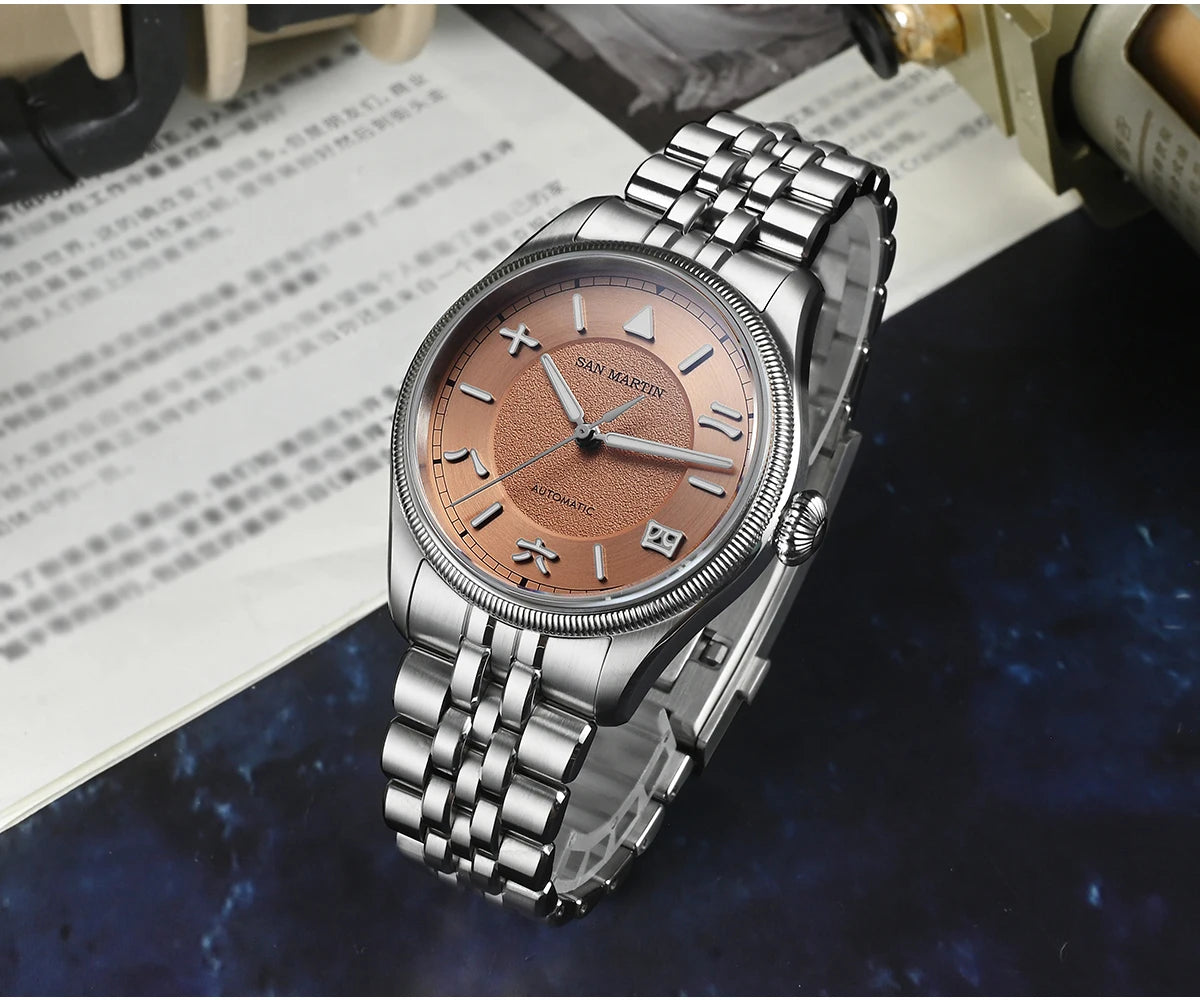 San Martin 39.5mm Men Pilot Watch YN55 Automatic Mechanical Aviation Watches Chinese Style Original Design SN0033 Field Reloj
