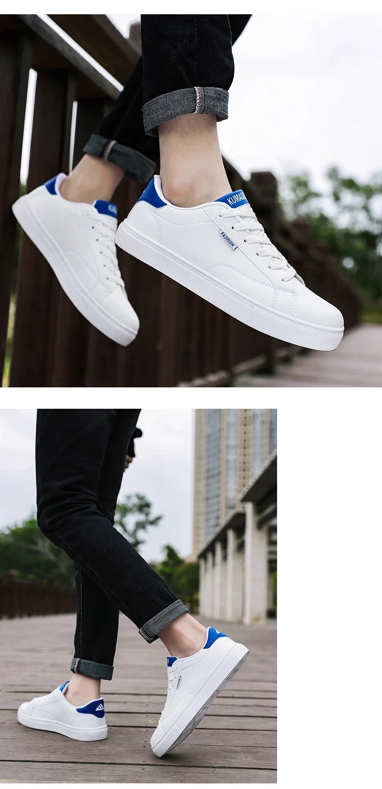 Zapatillas casuales de skate para hombre, blancas, para exteriores y ocio, transpirables, para caminar, planas, Chaussure Homme 39-48