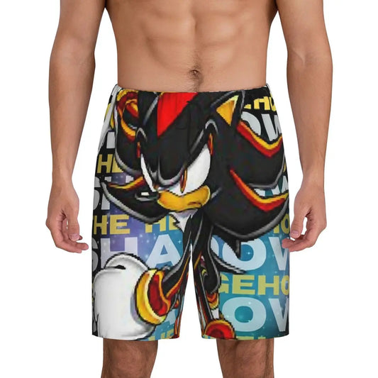 Custom Shadow The Hedgehog Sonic Poster Short Pajama Pants Men Sleepwear Sleep Lounge Bottom Shorts Sleeping Pants
